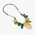 Sylca Aztec Green & Gold Wood Statement Necklace