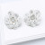 Braided Button Post Earrings white