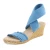 Charleston Shoes Carolina Linen Ruffle Wedge Sandal