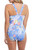 Tribal Blue Wave Floral One Piece Swimsuit