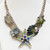 Blue Crystal Star Fish Sealife Coastal Necklace with Turtle Post Earrings