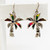 Multi-Colors and Silver Beads Palm Tree Pendant Long Necklace & Earring Set