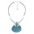 Nature Bijoux Les Calanqu Blue Snake Print Pendant Necklace
