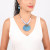 Nature Bijoux Les Calanqu Blue Snake Print Pendant Necklace