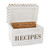 Mud Pie Beaded White Wood Recipe Box and Recipe Cards