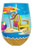 Beachy Fun Silk Screen Stemless Wine Glass