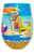 Beachy Fun Silk Screen Stemless Wine Glass