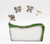One Wildflower Studio Pink Pearls and Orchid Flowers Iridescent Stained Glass Business Card Display Holder