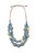 Lucy Straw and Tagua Nut Ball Bead Double Strand Necklace Smokey Blue