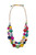 Lucy Straw and Tagua Nut Ball Bead Double Strand Necklace Multicolor