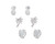 Periwinkle Tropical Trio Stud Earrings Set