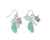 Periwinkle Sea Glass Stones Silver Sea Life Charm Dangle Earrings