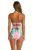 Sunshine 79 Fantasy Vacation Bandeau Twisted Back Straps One Piece Swimsuit
