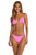 Sunshine 79 Gypset String Tie-Side Hipster Swim Bottom Solid Electric Pink