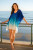 La Blanca Ocean Oasis Sapphire Blue Short Caftan Swim Cover Up