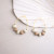 Jilzarah Ivory Palm Beads Gold Hoop Earrings