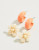 Spartina 449 Sweet Song Cream Flower & Coral Hoop 2 Pair Post Earrings  