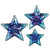 Set of 3 Blue Glass Starfish Side Plates