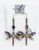 Anne Koplik Multi-Color Crystal Antique Brass Dragonfly Earrings