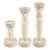 Mud Pie White-Washed Wood Bead Tassel Small Candlestick 