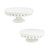 Mud Pie White Big Beads Small Wood Pedestal Tray 