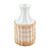 Mud Pie Rattan Wrapped Short Ceramic Vase