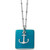 Brighton Teal Blue Glass Silver Anchor Necklace