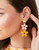 Spartina 449 Leather Daisy Flower Dangle Earrings