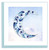 Blue Crescent Moon Quilled Blank Greeting Card