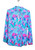 Lulu-B Tropical Print High Neck Zip Long Sleeve Top