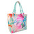 Sun N Sand Juliana Pastel Palm Leaves Laminated Shoulder Tote Bag  