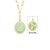 Jilzarah Seaside Green Reversible Medallion Pendant Gold Link Chain Necklace 