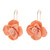 Jilzarah Palm Beach Coral Clay Flower Dangle Earrings