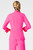 Gretchen Scott Shocking Pink Silky Heaven Tie Front Jacket Top
