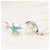 Ocean Jewelry Aqua Crystal Starfish Wrapped On Pearl Dangle Silver Earrings