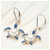 Ocean Jewelry Sapphire Crystals and Pearl Turtle Dangle Silver Earrings