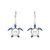 Ocean Jewelry Sapphire Crystals and Pearl Turtle Dangle Silver Earrings
