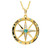 Ocean Jewelry Green Sapphire Compass Pendant 14KT Gold Vermeil Necklace