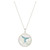 Ocean Jewelry Blue Crystal Whale Tail Mother Of Pearl Pendant Silver Necklace
