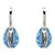 Ocean Jewelry Sapphire and Aqua Crystal Cowrie Shell Silver Drop Earrings