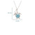 Ocean Jewelry Aqua Crystal Turtle Pendant With Pearl Charm Silver Necklace