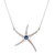 NAU-T Girl Starfish Blue Stone Center Silver Necklace