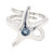 NAU-T Girl Starfish Blue Crystal Center Silver Ring