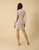 Hale Bob Sloan Beige Lavender Jersey 3/4 Sleeve Shirt Dress