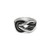 Brighton Interlok Harmony Hercules Knot Silver-Black Enameled Ring