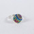 Mosaico Jewelry Brilliant Crystal Small Moon Silver Ring