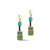 Coeur De Lion Iconic Precious Green GeoCUBE® Crystal Dangle Gold Earrings