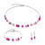 Coeur De Lion Iconic Lite Magenta Pink GeoCUBE® Crystal Silver Necklace