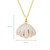 Ocean Jewelry Gold and CZ Scallop Shell Necklace With Pearl Inside