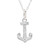 Ocean Jewelry Crystal Mini Anchor Pendant Silver Necklace
